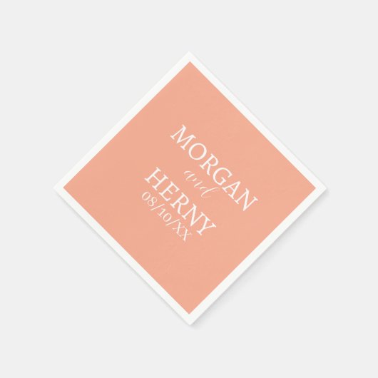 SERVIETTE EN PAPIER CUSTOMIZED NAME STYLISH MODERN  WEDDING  (Coin)