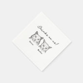 Serviette En Papier Cute 2 Chats Boire Sur Nous Mariage (Coin)