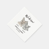 Serviette En Papier Cute 2 Chats Face Animaux Nous faisons Too Cocktai (Coin)