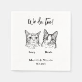 Serviette En Papier Cute 2 Chats Face Animaux Nous Faisons Trop D'Esqu (Devant)