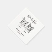 Serviette En Papier Cute 2 Chats Face Animaux Nous Faisons Trop D'Esqu (Coin)