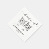 Serviette En Papier Cute 2 Chats Sketch Boissons sur nous Cocktail Mar (Coin)