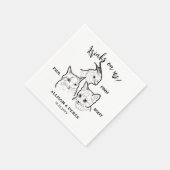 Serviette En Papier Cute 3 chat animal de compagnie face Boissons sur (Coin)