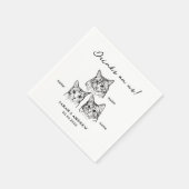 Serviette En Papier Cute 3 Chats Boire Sur Nous Mariage (Coin)