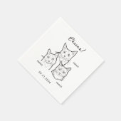 Serviette En Papier Cute 3 Chats Cheval Cocktail Mariage (Coin)