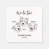 Serviette En Papier Cute 3 Chiens Pet Dessin Mariage (Devant)