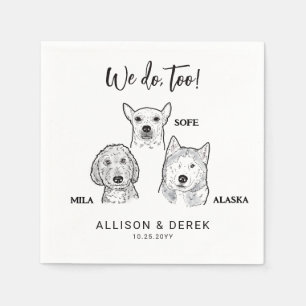 Serviette En Papier Cute 3 Chiens Visages Nom de l'animal Nous faisons