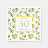 Serviette En Papier Cute 50e anniversaire Citron Citrus Botanique (Devant)