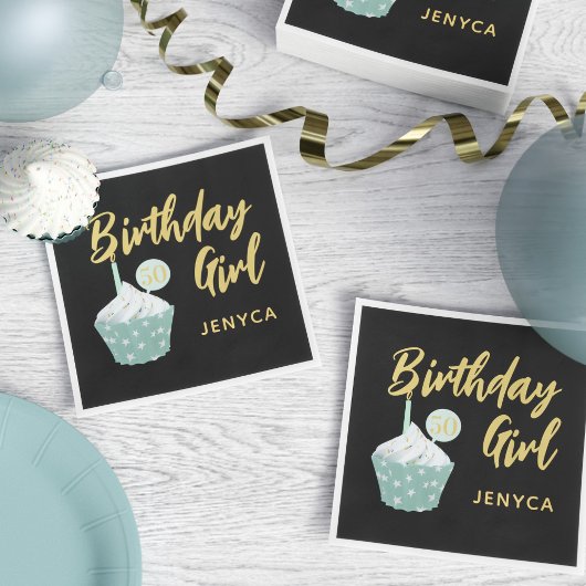 Serviette En Papier Cute 50e anniversaire Cupcake Party Napkins