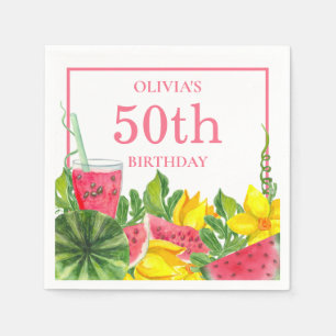 Serviette En Papier Cute 5oth Anniversaire Pink Watermelon Papier Napk