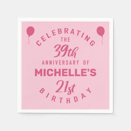 Serviette En Papier Cute 60e anniversaire Personnalisé (Devant)
