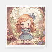Serviette En Papier Cute Alice in Wonderland Whimsical Woodland Art (Devant)