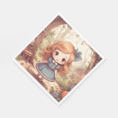 Serviette En Papier Cute Alice in Wonderland Whimsical Woodland Art (Coin)