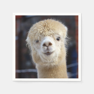 Serviette En Papier Cute Alpaca face