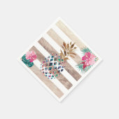 Serviette En Papier Cute ananas or rayé (Coin)