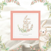 Serviette En Papier Cute Animaux Bunny Baby shower rose personnalisé