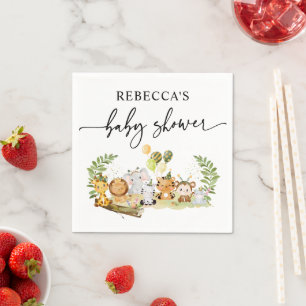 Serviette En Papier Cute Animaux Jungle Baby shower papier
