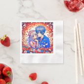 Serviette En Papier Cute Anime Mariage à thème (En situation)