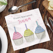 Serviette En Papier Cute Anniversaire de enfant Party Cupcakes Custom