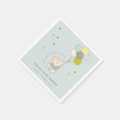 Serviette En Papier Cute Aqua Bearly Wait Bear Baby shower de ballon (Coin)