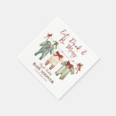 Serviette En Papier Cute Aquarelle Baby shower de Noël (Coin)