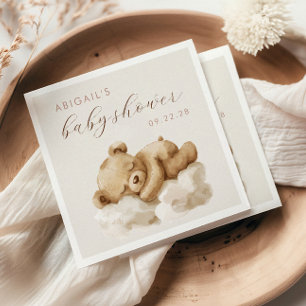 Serviette En Papier Cute Aquarelle Baby shower Ours Teddy