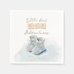 Serviette En Papier Cute Aquarelle Bébé Chaussure Aventure Garçon Douc