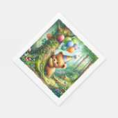 Serviette En Papier Cute Aquarelle Cartoon Bébé Ours Bébé Anniversaire (Coin)