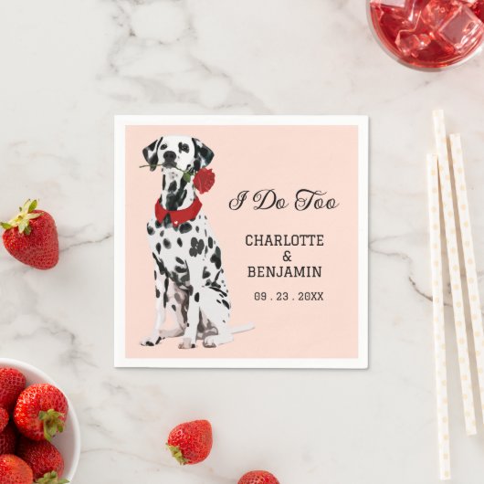 Serviette En Papier Cute aquarelle Dalmatie Mariage chien (En situation)