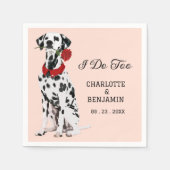 Serviette En Papier Cute aquarelle Dalmatie Mariage chien (Devant)