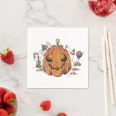 Serviette En Papier Cute aquarelle Jack o'lantern (En situation)