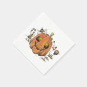 Serviette En Papier Cute aquarelle Jack o'lantern (Coin)