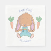 Serviette En Papier Cute Aquarelle Lapin Papier Pâques Napkin (Devant)