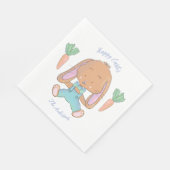 Serviette En Papier Cute Aquarelle Lapin Papier Pâques Napkin (Coin)