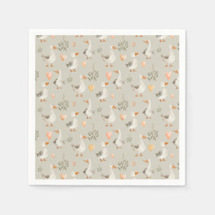 Serviette En Papier Cute Aquarelle Oie Papier