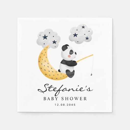 Serviette En Papier Cute Aquarelle Panda Twinkle Baby shower Twinkle (Devant)