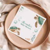 Serviette En Papier Cute Aquarelle Tortue de mer
