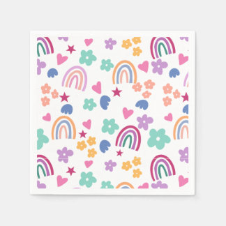 Serviette En Papier Cute arc-en-ciel
