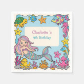 Serviette En Papier Cute arc-en-ciel sirène poisson tortue étoile Anni (Devant)