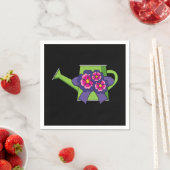 Serviette En Papier Cute arrosage canne avec Bouquet de fleurs (En situation)