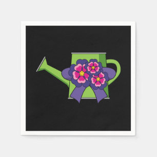 Serviette En Papier Cute arrosage canne avec Bouquet de fleurs