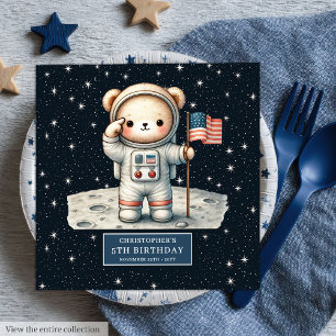 Serviette En Papier Cute Astronaut Bear Party Napkins Personnalisé Gar