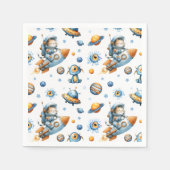 Serviette En Papier Cute Astronaut Cat Outer Space Cosmic Pattern  (Devant)