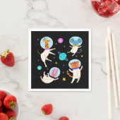 Serviette En Papier Cute astronaute Animaux flottant dans l'espace (En situation)