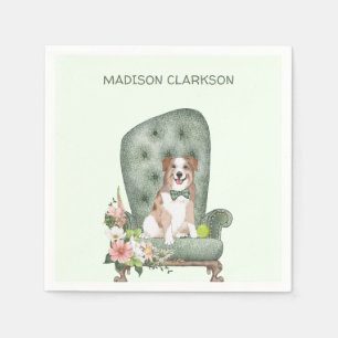 Serviette En Papier Cute Australian Shepherd sur la chaise