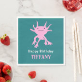 Serviette En Papier Cute Axolotl Pink Salamander Birthday Party (En situation)