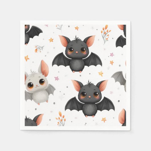 Serviette En Papier Cute Baby Bats Halloween Party Napkins (Devant)
