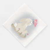 Serviette En Papier Cute baby Bunny et butterfly. (Coin)