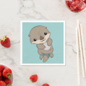 Serviette En Papier Cute Baby Otter Pup (En situation)