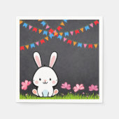 Serviette En Papier Cute Baby shower de lapin en tableau blanc (Devant)
